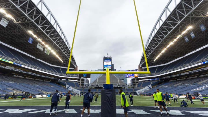 Oct 30, 2022; Seattle, Washington, USA; General view of Lumen Field before a game between the New York Giants and Seattle Seahawks.