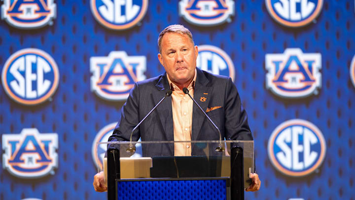 The Auburn Tigers are set to start SEC play on Saturday. He's taking his opponent in Arkansas seriously. Mandatory Credit: Brett Patzke-Imagn Images