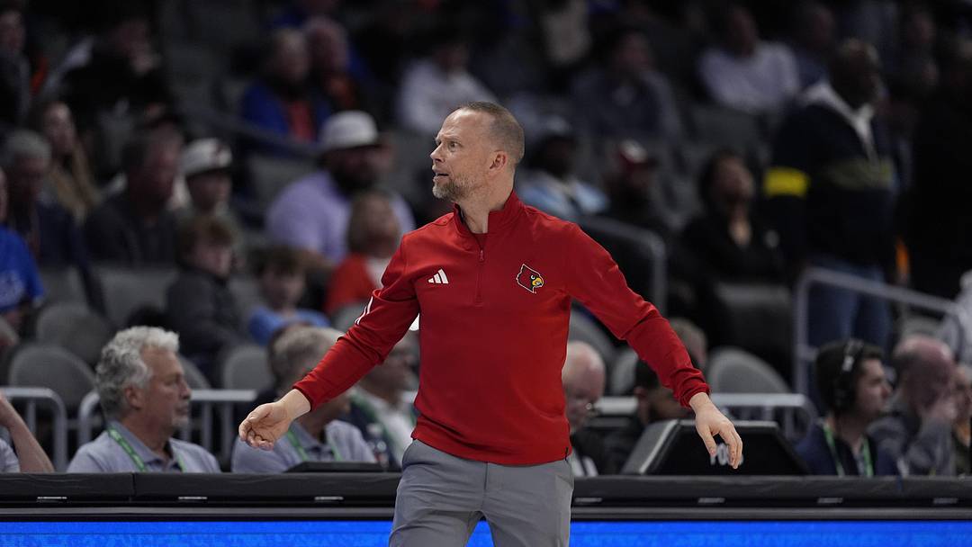 Mar 12, 2026; Charlotte, NC, USA; Louisville Cardinals head coach Pat Kelsey.