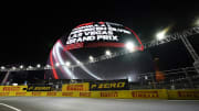 Nov 17, 2023; Las Vegas, Nevada, USA; The MSG Sphere is observed prior to the start of the qualifiers at the Las Vegas Strip Circuit. Mandatory Credit: Lucas Peltier-USA TODAY Sports