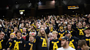 Dec 8, 2024; Columbia, Missouri, USA; The Mizzou student section during the Missouri Tigers' game against the Kansas Jayhawks at Mizzou Arena. 