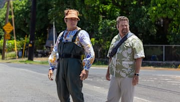 (L-R) Billy Magnussen as Pleakley and Zach Galifianakis as Jumba in Disney’s live-action LILO & STITCH. Photo by Zach Dougan. © 2025 Disney Enterprises Inc. All Rights Reserved.