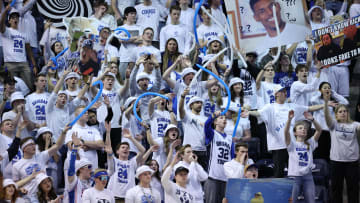 Feb 13, 2024; Provo, Utah, USA; The Brigham Young Cougars student section - Credit: Rob Gray-USA TODAY Sports
