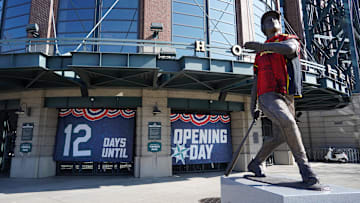 Mar 18, 2023; Seattle, Washington, USA; A statue of Ken Griffey Jr. at T-Mobile Park with a Seattle Sounders FC jersey. Mandatory Credit: Kirby Lee-Imagn Images