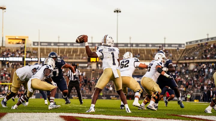 Sep 16, 2023; East Hartford, Connecticut, USA; FIU Golden Panthers quarterback Keyone Jenkins (1) throws a pass against the UConn Huskies at Rentschler Field at Pratt & Whitney Stadium. Mandatory Credit: David Butler II-USA TODAY Sports