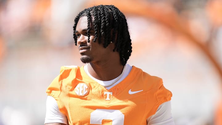 Tennessee defensive back Jermod McCoy (3) before a college football game between Tennessee and UAB at Neyland Stadium in Knoxville, Tenn., on Sept. 20, 2025.