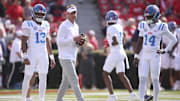 Oct 18, 2025; Athens, Georgia, USA; Mississippi Rebels head coach Lane Kiffin prior to the game against the Georgia Bulldogs at Sanford Stadium. Mandatory Credit: Brett Davis-Imagn Images