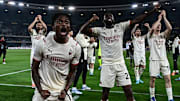 Rafel Leao esulta con Tomori sullo sfondo 