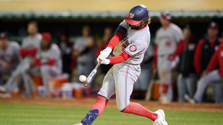 Washington Nationals outfielder Jesse Winker (6) hits