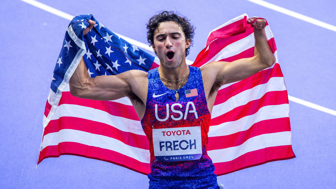 Ezra Frech earned his first Paralympic gold medal on Monday.