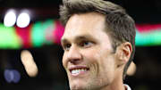 Feb 9, 2025; New Orleans, LA, USA; Tom Brady on the field before Super Bowl LIX between the Philadelphia Eagles and the Kansas City Chiefs at Ceasars Superdome. 