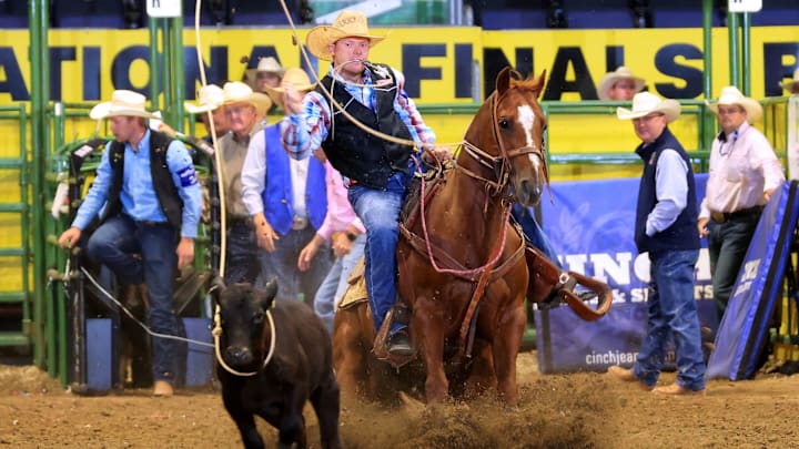 A two-time qualifier for the College National Finals Rodeo, Denton Oestmann picked up one of the biggest wins of his PRCA career over the weekend, taking home the Tri-State Rodeo tie-down title in Fort Madison, Iowa. 