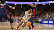 Mar 7, 2025; Greenville, SC, USA; Texas Longhorns forward Madison Booker (35) drives to the basket against the Ole Miss Rebels during the second half at Bon Secours Wellness Arena. Mandatory Credit: Jim Dedmon-Imagn Images