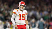 Kansas City Chiefs quarterback Patrick Mahomes threw for 3,928 yards and 26 touchdowns during the 2024 season.
