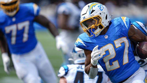 Los Angeles Chargers running back J.K. Dobbins