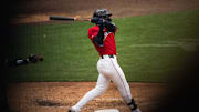 Worcester Red Sox player Roman Anthony takes a swing during a Triple-A game on April 13, 2025, at Polar Park.
