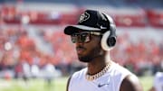 Colorado Buffalos quarterback Shedeur Sanders prior to the game against the Arizona Wildcats.