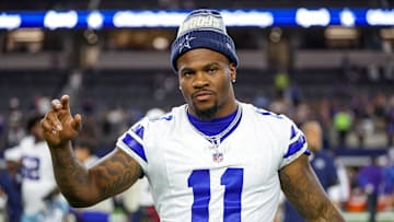 Defensive end Micah Parsons reacts after the Dallas Cowboys' game against the Baltimore Ravens