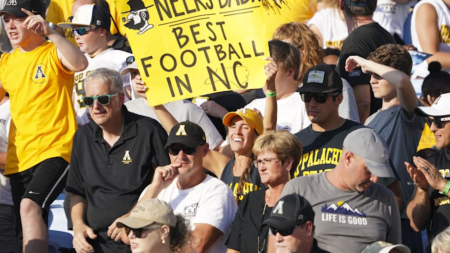 Appalachian State football fans in the stands. 