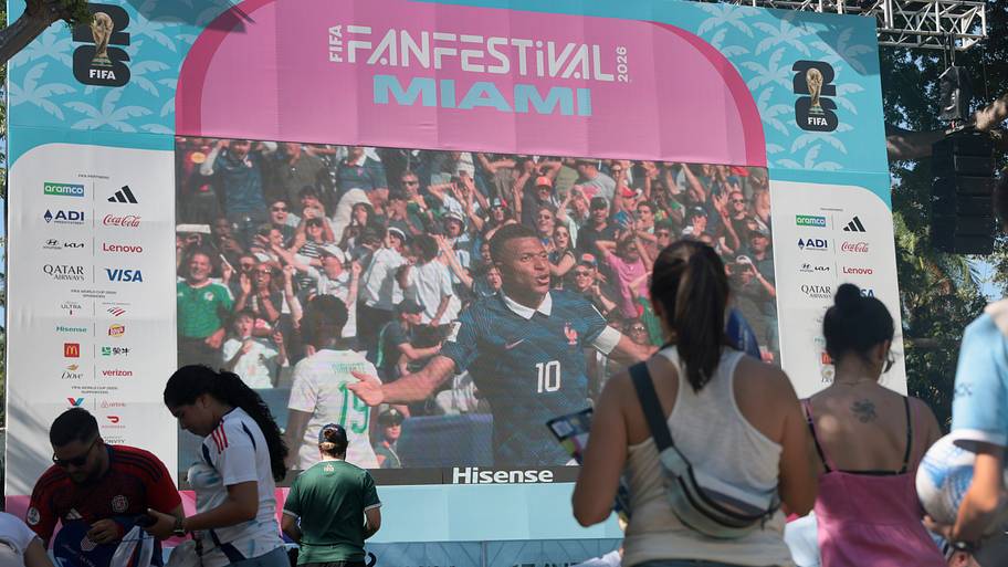 Fans in Miami watch Kylian Mbappe