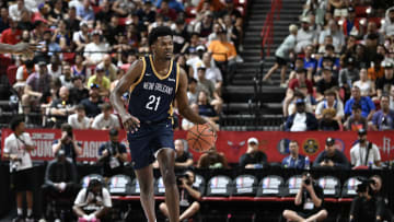 Pelicans rookie center Yves Missi (pictured) versus Minnesota Timberwolves in the Vegas Summer League