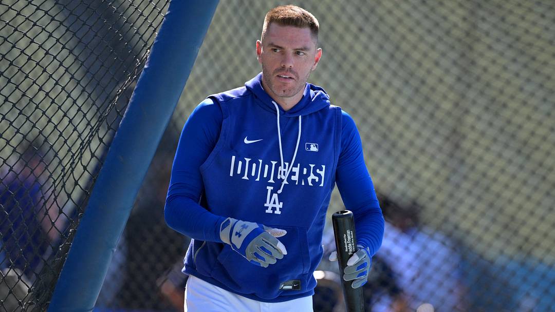 Aug 11, 2026; Los Angeles, California, USA; Los Angeles Dodgers first baseman Freddie Freeman (5) takes batting practice prior to the game against the Kansas City Royals at Dodger Stadium. Mandatory Credit: Jayne Kamin-Oncea-Imagn Images Aug 11, 2026; Los Angeles, California, USA; Los Angeles Dodgers first baseman Freddie Freeman (5) takes batting practice prior to the game against the Kansas City Royals at Dodger Stadium. Mandatory Credit: Jayne Kamin-Oncea-Imagn Images