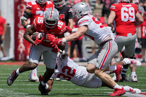 Tight end tackled following catch.