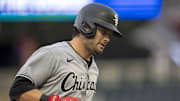 Chicago White Sox left fielder Andrew Benintendi (23) rounds the bases after hitting a home run against the Minnesota Twins at Target Field. 