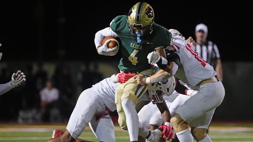 Basha wide receiver Kash Brock (4) leads the Bears into a showdown with Saguaro on Friday, Sept. 13, 2024. 