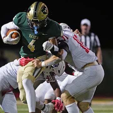 Basha wide receiver Kash Brock (4) leads the Bears into a showdown with Saguaro on Friday, Sept. 13, 2024. 