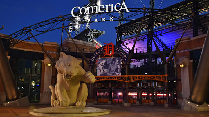 The weather forecast at Comerica Park in Detroit indicates a potential washout between the Tigers and visiting Chicago White Sox on Monday night.