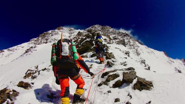 A mountaineering on K2's Black Pyramid