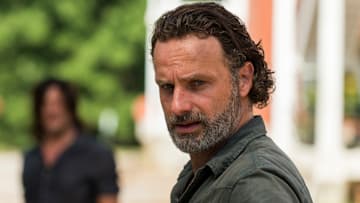 Andrew Lincoln as Rick Grimes, Norman Reedus as Daryl Dixon - The Walking Dead _ Season 7, Episode 9 - Photo Credit: Gene Page/AMC