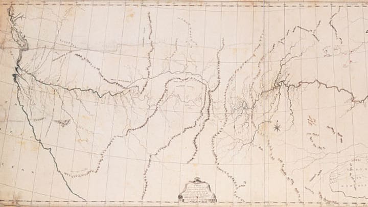 Map of of the Western portion of Lewis and Clark's expedition