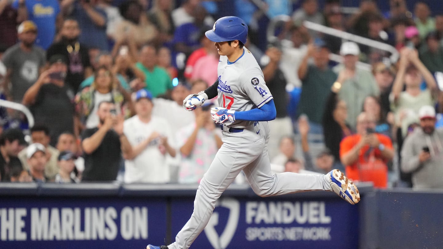 Ohtani Hits 10th Homer in Dodgers' 5-4 Loss to Marlins