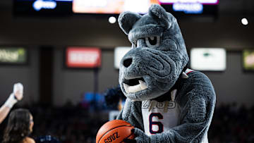 Gonzaga’s mascot Spike during a home game. 