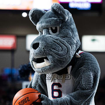 Gonzaga’s mascot Spike during a home game. 