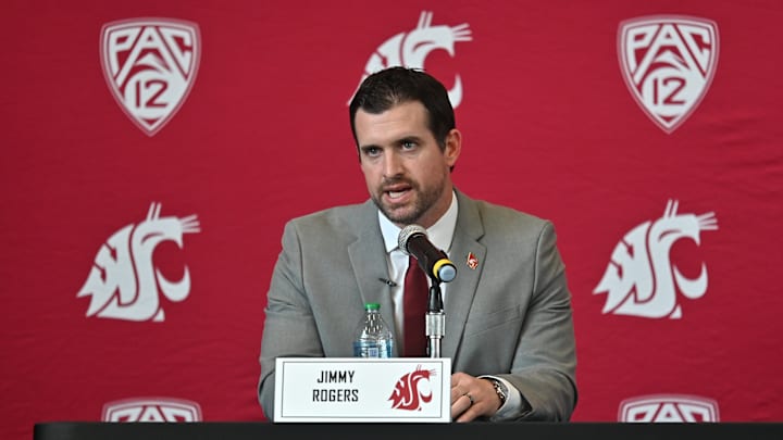 Washington State Cougars Introduce Jimmy Rogers as Head Football Coach.