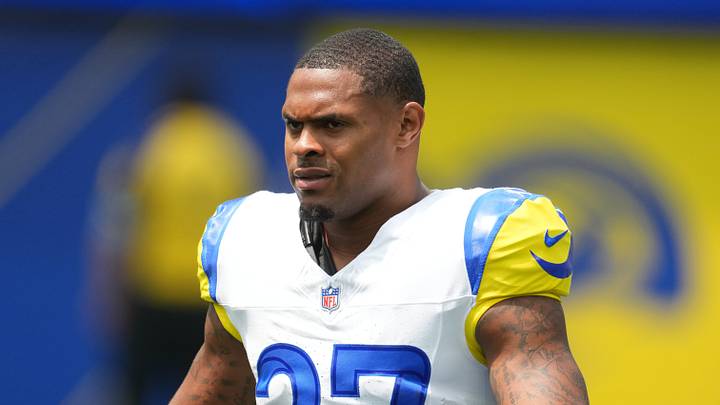 Los Angeles Rams running back Jarquez Hunter