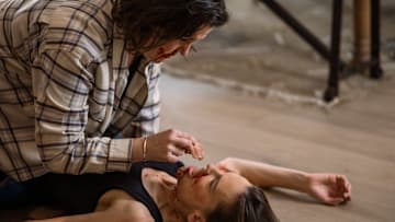 L-R: Melanie Lynskey as Shauna and Hilary Swank as Melissa in Yellowjackets, episode 9, season 3, streaming on Paramount+ with SHOWTIME, 2025. Photo Credit: Kailey Schwerman/Paramount+ with SHOWTIME.