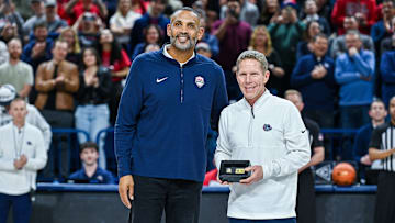 USA Basketball managing director Grant Hill (left) and Gonzaga coach Mark Few (right). 