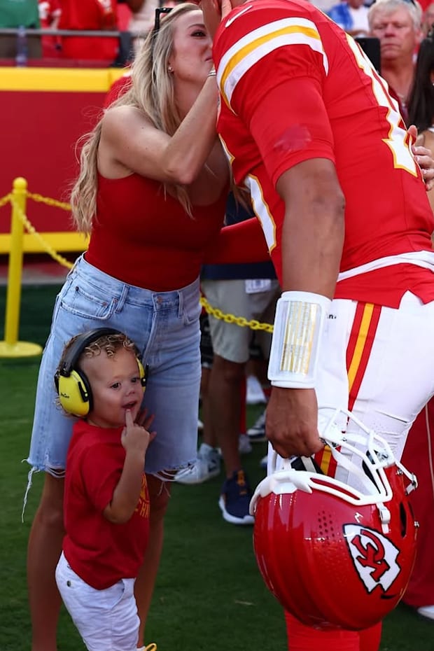 Brittany Mahomes has matching red fits for family with baby Golden stealing  the show