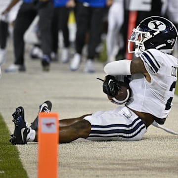 Sep 6, 2024; Dallas, Texas, USA; Brigham Young Cougars cornerback Marque Collins (2) during the second half against the Southern Methodist Mustangs at Gerald J. Ford Stadium.