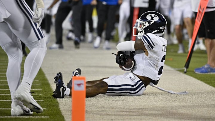 Sep 6, 2024; Dallas, Texas, USA; Brigham Young Cougars cornerback Marque Collins (2) during the second half against the Southern Methodist Mustangs at Gerald J. Ford Stadium.