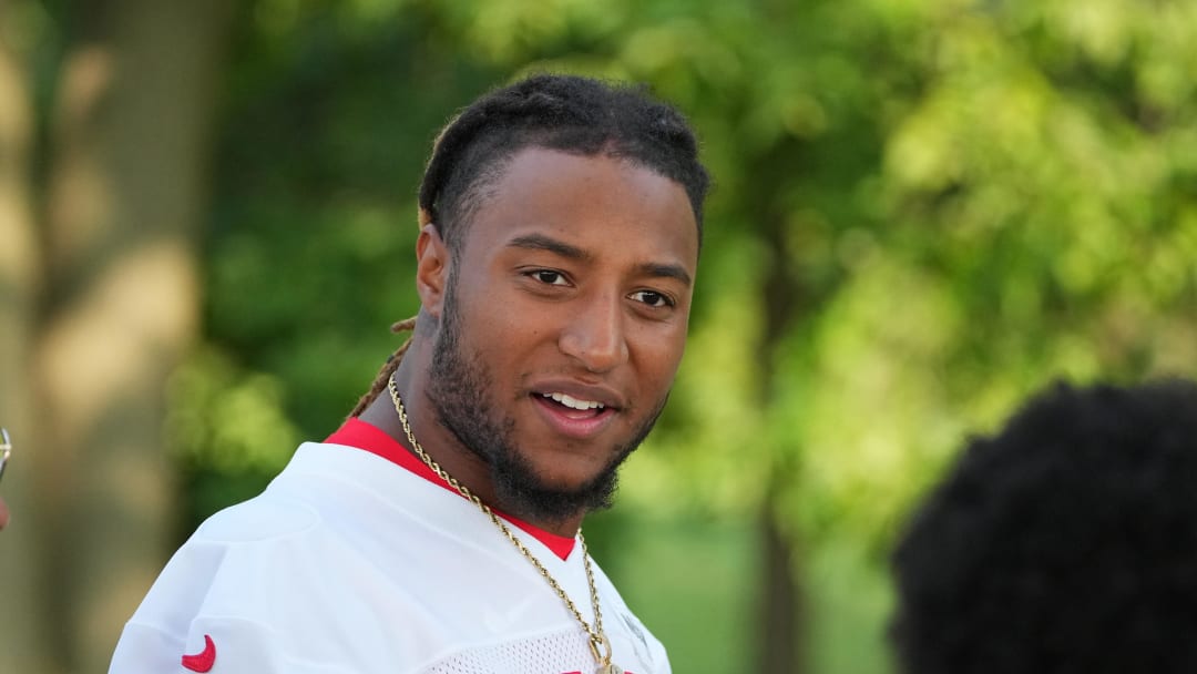 Jul 22, 2024; St. Joseph, MO, USA; Kansas City Chiefs safety Justin Reid (20) walks down the hill from the locker room to the fields prior to training camp at Missouri Western State University. Mandatory Credit: Denny Medley-USA TODAY Sports