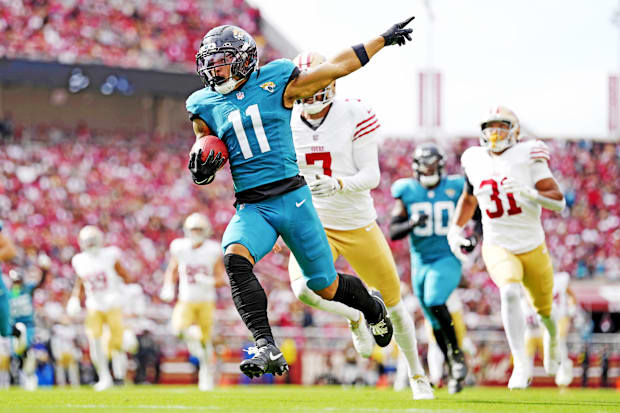 Jacksonville Jaguars wide receiver Parker Washington (11).