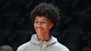 Five-start recruit Nate Ament at the NCAA college basketball game between Tennessee Kentucky on Tuesday, Jan. 28, 2025, in Knoxville, Tenn.