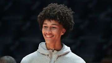 Five-start recruit Nate Ament at the NCAA college basketball game between Tennessee Kentucky on Tuesday, Jan. 28, 2025, in Knoxville, Tenn.