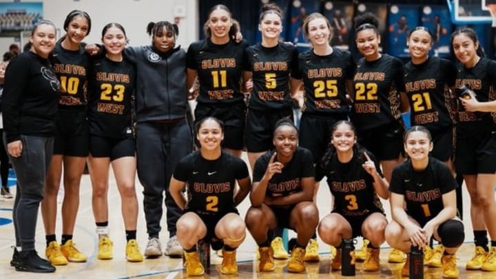 Clovis West's team shot after clinching its 20th straight TRAC title with a 67-48 win at Clovis. 