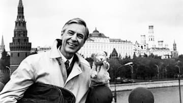 Mr. Rogers in Moscow with Daniel Tiger.